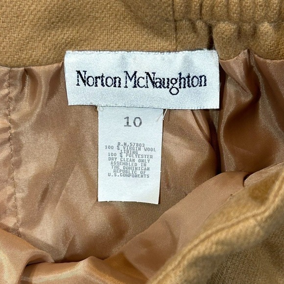 Vintage Lined 100% Wool Beige Tan Pencil Skirt Size 10 Office Career Work Slit - Picture 5 of 15